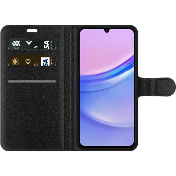 Plånboksfodral till Samsung Galaxy A15 5G med fejdande blommor