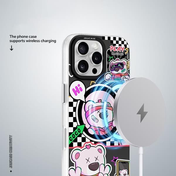 JAUCASE Mobilskal till iPhone 16 Pro Max MagSafe - Baseball Bear Svart