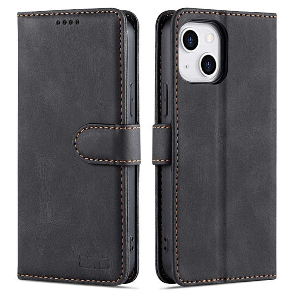 AZNS iPhone 14 Plånboksfodral Konstläder - Svart - Drop-proof och Ställbart