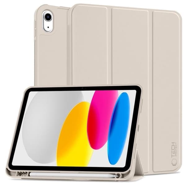 Tech-Protect iPad 10.9 (2022) Taske med blyantkasse - Stjernelys Beige