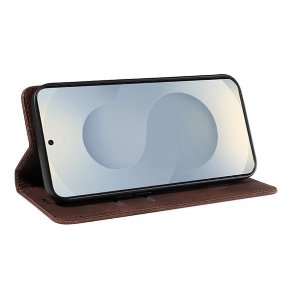 BETOPNICE 003 Samsung Galaxy S25 Edge Plånboksfodral Konstläder - Brun