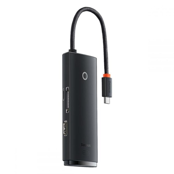 Baseus Lite Series 6-Port HUB Adapter USB-C - Svart Svart