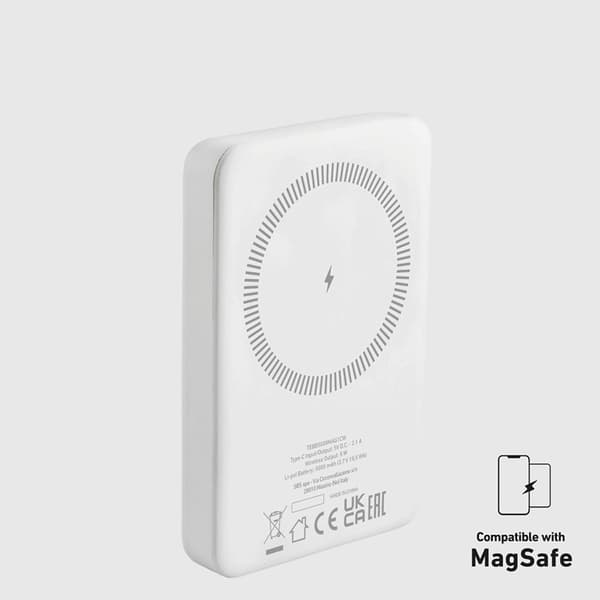 SBS MagSafe Trådlös Power Bank 5000 mAh USB-C - Vit Vit