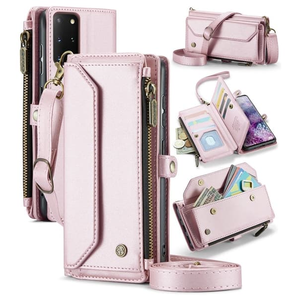 CASEME Plånboksfodral Konstläder för Samsung Galaxy S20 Plus - Rosa