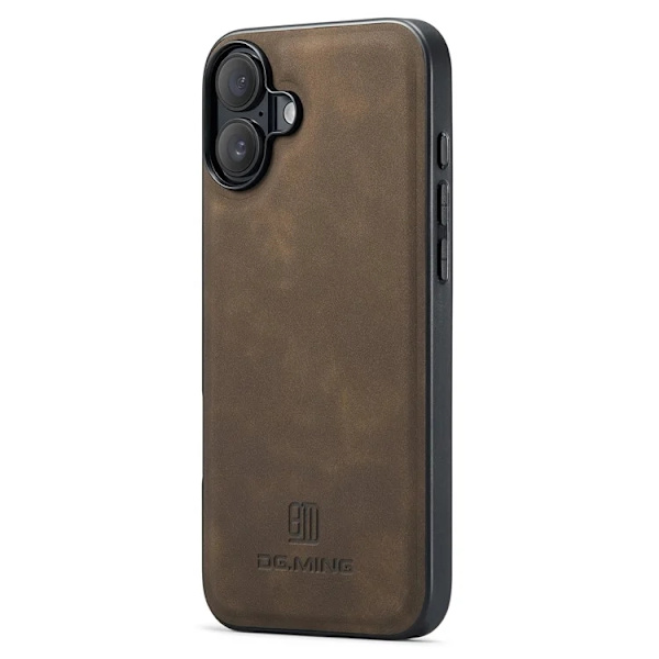 DG.MING Mobilskal till iPhone 16 Plus Hybrid Läder - Brun
