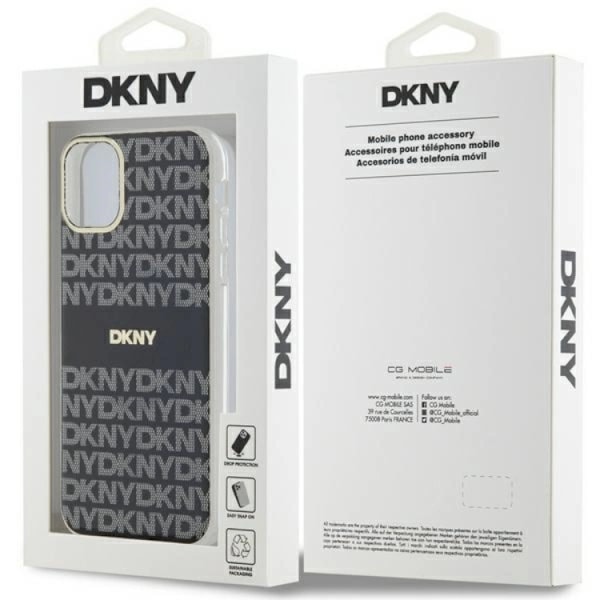 DKNY iPhone 11/XR Mobilskal Magsafe IML Mono & Stripe - Svart Svart