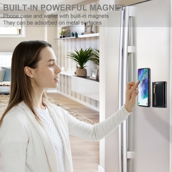 DG.MING M3 Series Konstläder Plånboksfodral för Samsung Galaxy S21 FE 5G Svart