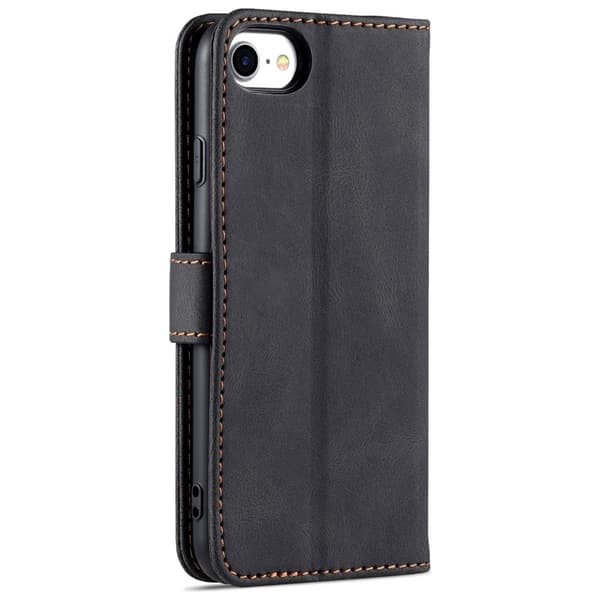 AZNS iPhone SE (2022)/SE (2020)/8/7 Plånboksfodral Konstläder - Svart