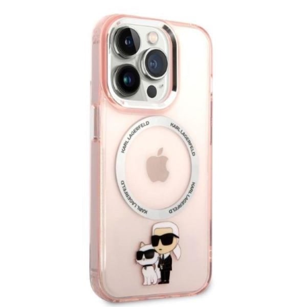 Karl Lagerfeld iPhone 14 Pro Mobilskal Magsafe - Rosa