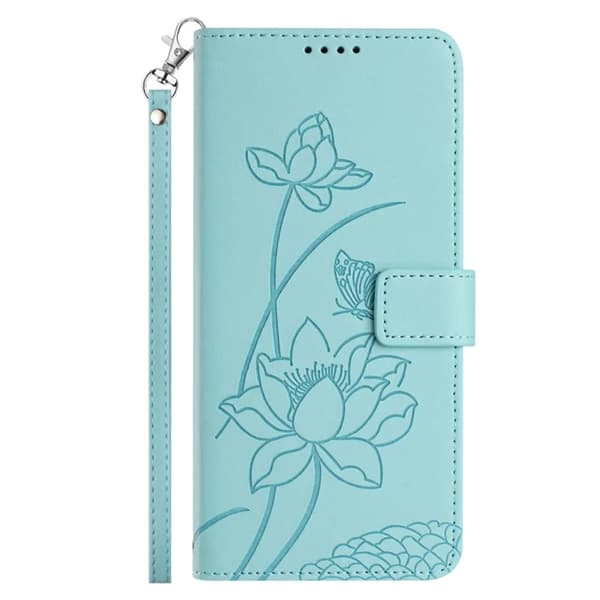 iPhone 17 Pro Max Konstläder Plånboksfodral Lotus Im]print - Grön Grön