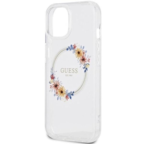 Guess iPhone 15 Mobilskal Magsafe IML Flowers Wreatch