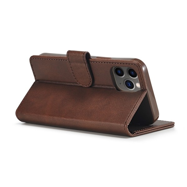 LC.IMEEKE Läder Plånboksfodral iPhone 12 Pro Max - Coffee