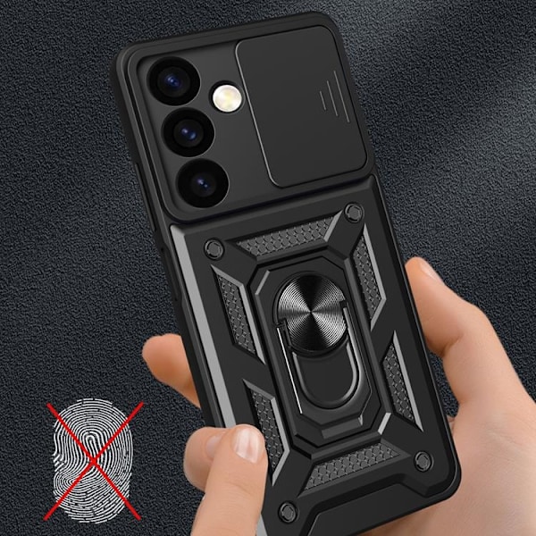 Galaxy S24 Mobilskal Hybrid Armor Camshield - Svart Svart