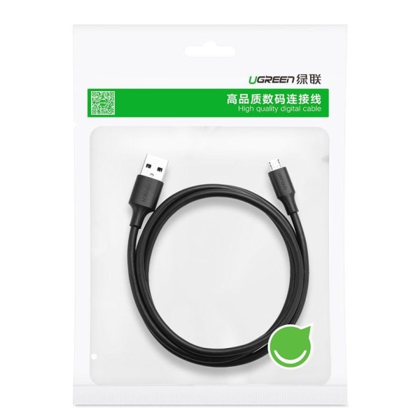 UGrønt USB mikro USB opladningskabel 2,4 A 480 Mbps 1,5 m Sort Black