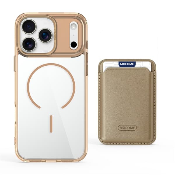 Mobilskal till iPhone 17 Pro MagSafe med Korthållare - Guld Guld