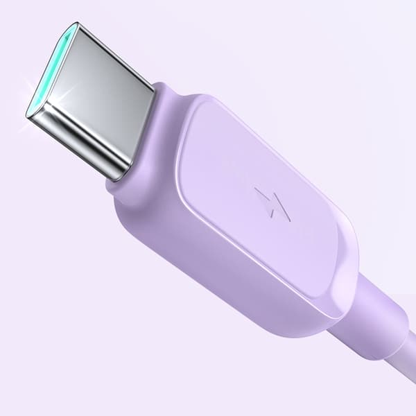 Joyroom USB-C till USB-A kabel 3A 1.2m - Lila Lila