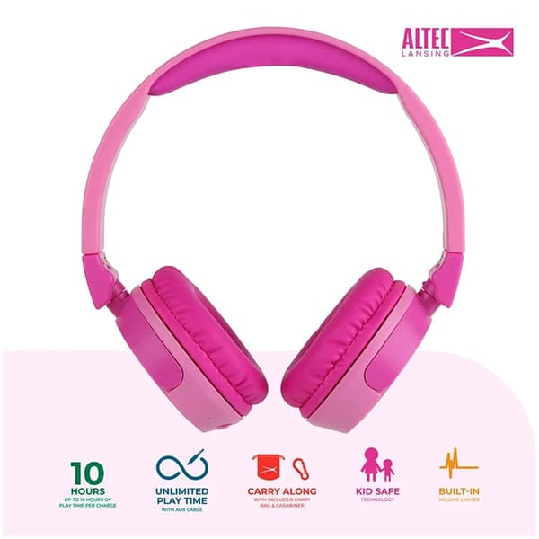 Altec Lansing Trådlösa hörlurar för barn On-Ear - Rosa Rosa