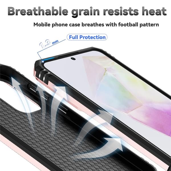 Mobilskal till Galaxy A36/A56 Kickstand PC + TPU - Roséguld Roséguld