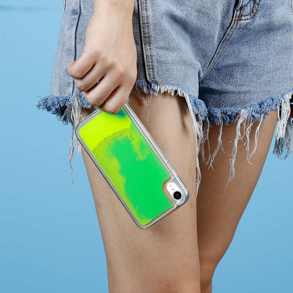 Liquid Neon Sand cover til iPhone XR - Grøn Green