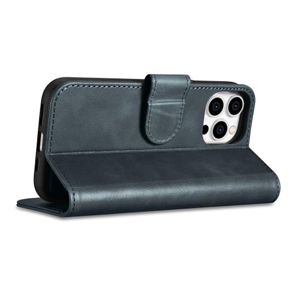 iCarer iPhone 14 Pro Max Plånboksfodral Äkta Läder 2in1 Anti-RFID - Blå
