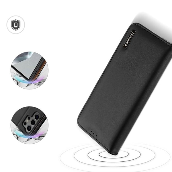 Dux Ducis Galaxy S24 Ultra Plånboksfodral Äkta Läder Hivo - Svart Svart