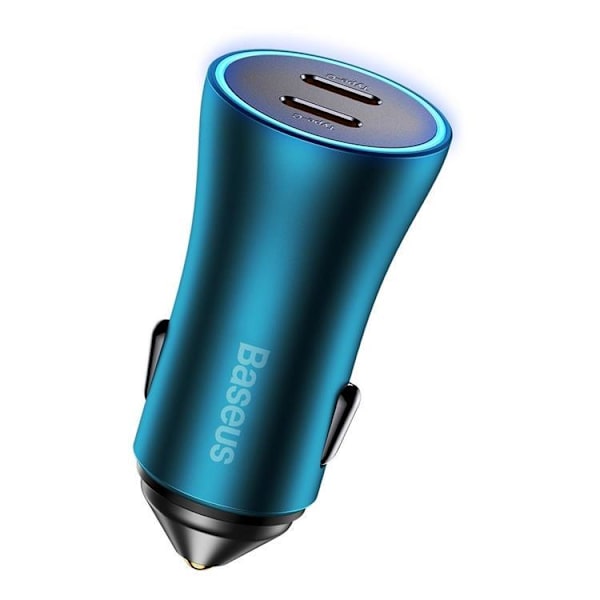 Baseus Golden Contactor Pro Billaddare 2x USB-C 40W - Blå Blå
