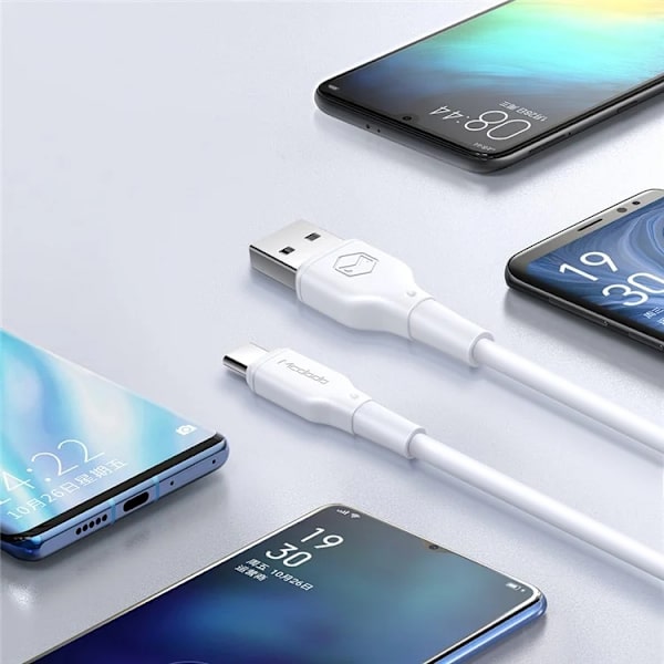 MCDODO USB-A - USB-C Kabel 1.2M - Vit Svart