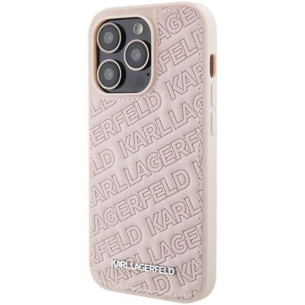 KARL LAGERFELD iPhone 15 Mobilcover Quiltet K Mønster - Pink