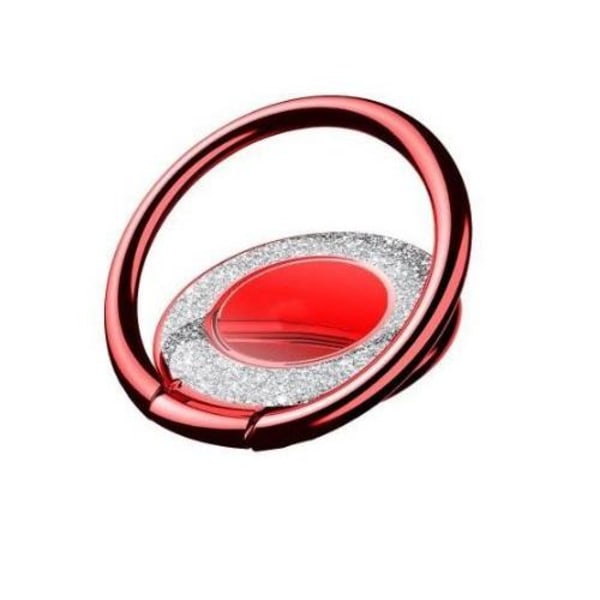 Metal Glitter Ringhållare till Mobiltelefon - Röd Röd