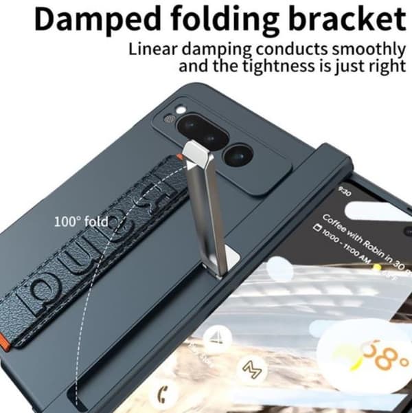 GKK Google Pixel Fold Mobilskal Wristband Kickstand Carbon - Sort Black