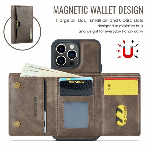 DG.MING M6 Series Mobilskal till iPhone 12 Pro Max Magnetiskt Brun
