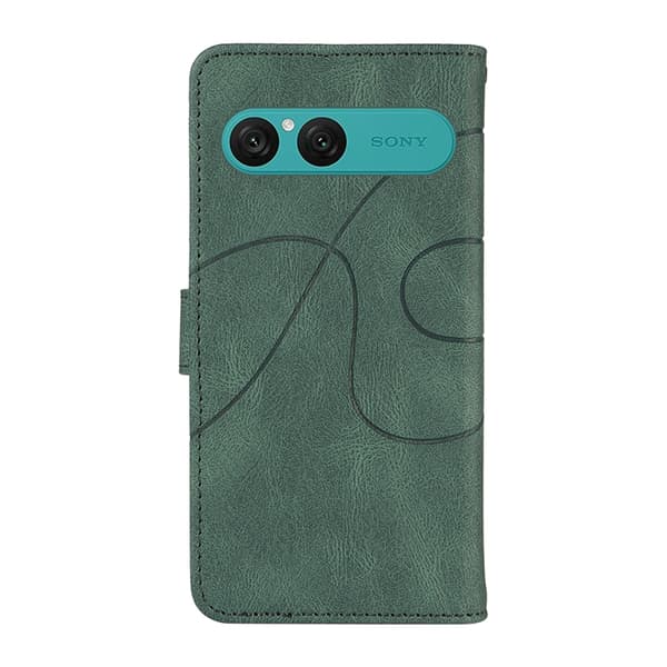 Sony Xperia 10 VII Plånboksfodral Curved Line Konstläder - Grön Grön