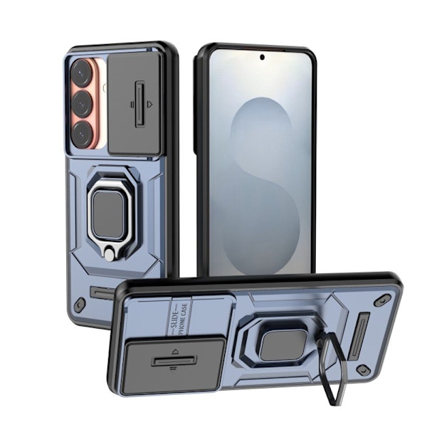 WANLONFENG Mobilskal för Samsung Galaxy S26 Plus PC + TPU Kickstand - Blå