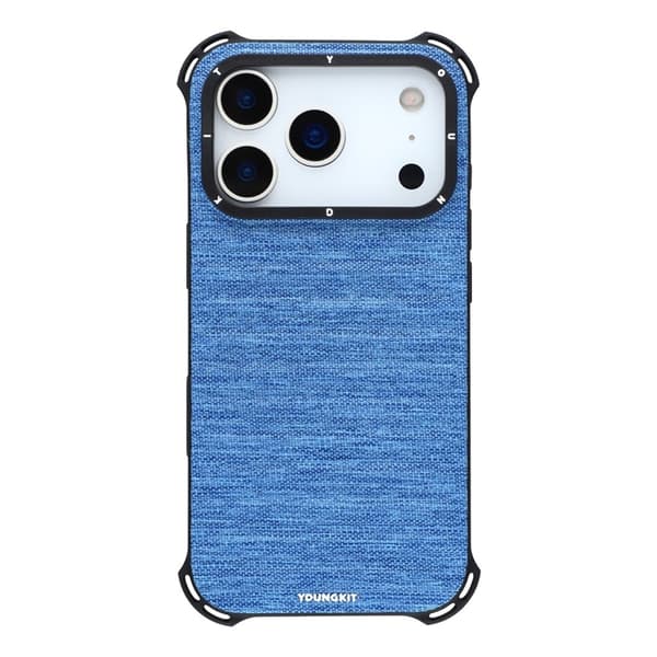 YOUNGKIT Mobilskal till iPhone 17 Pro MagSafe Jeans Cloth - Blå Blå
