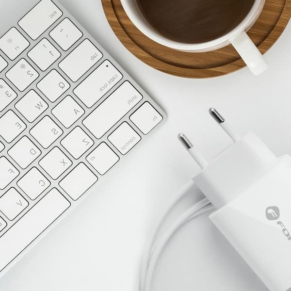 Forcell-laddare med USB C-uttag 3A 25W med PD och QC 4.0 Vit