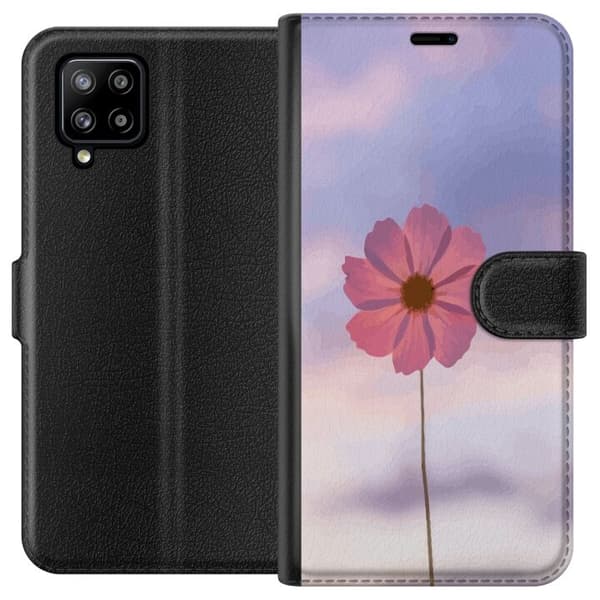 Plånboksfodral till Samsung Galaxy A42 5G med Rosa blomma