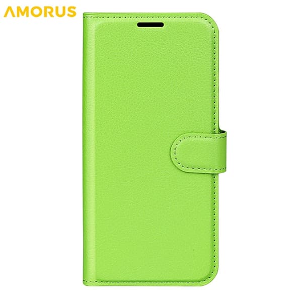AMORUS iPhone Air Konstläder Plånboksfodral Flipstativ Litchi - Grön Grön