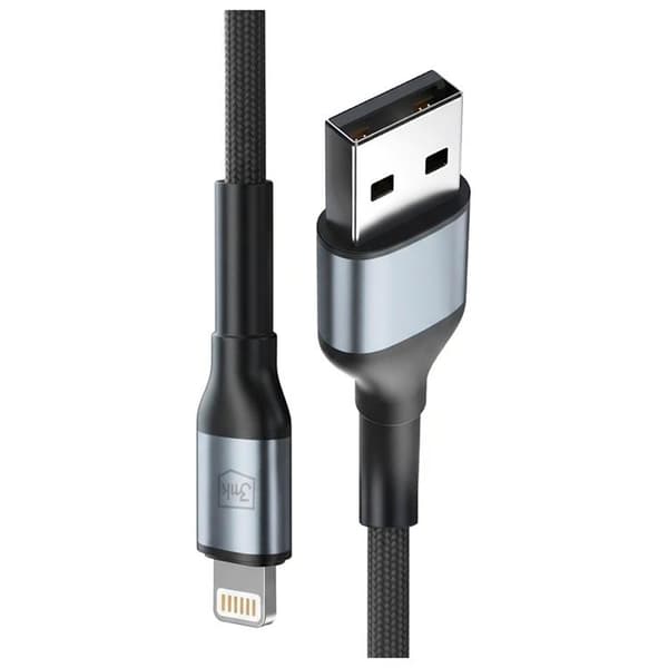 3MK USB-A til Lightning 12W Kabel 5V/2.4A 1m N-SERIE Hyper - Sort Svart