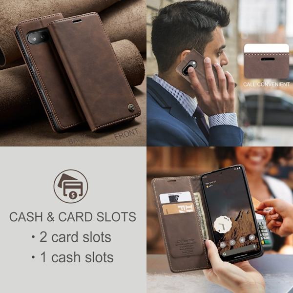 CASEME 013 Plånboksfodral för Google Pixel 9a - KonstLäder - Kaffe