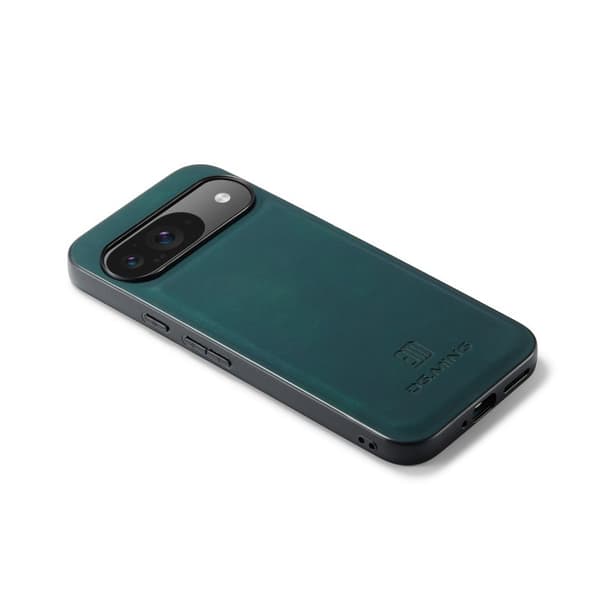 DG.MING Mobilskal till Google Pixel 9 Pro PU Läder Hybrid Grön