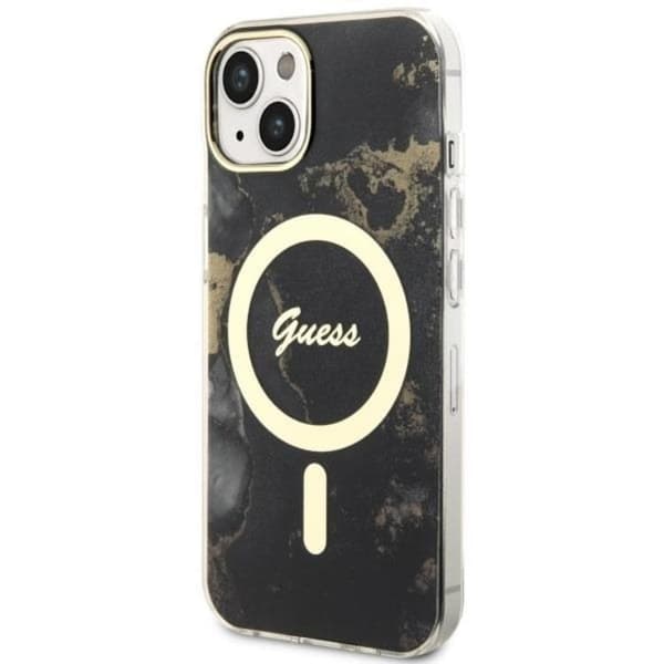 Guess Mobilskal till iPhone 14 Plus MagSafe Guld Marble - Svart Svart