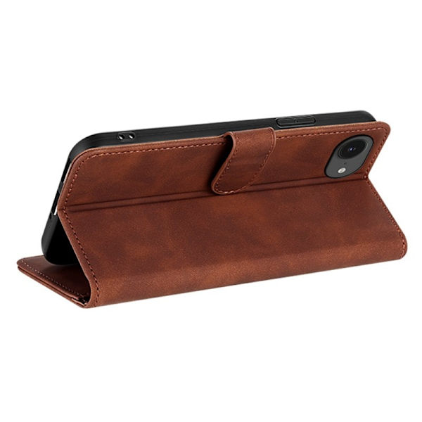AZNS iPhone 16e Plånboksfodral Konstläder - Brun