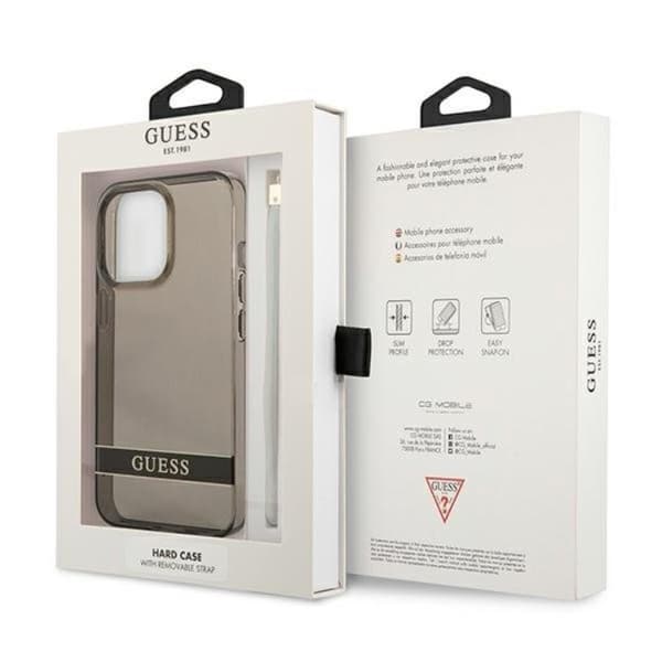 Guess iPhone 13 Pro Cover Translucent Stap - Sort Black