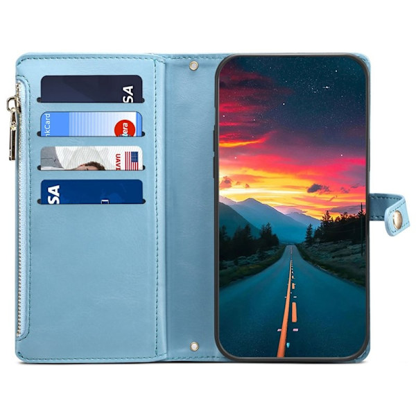 ESEBLE Galaxy Series iPhone 16 Pro Max Plånboksfodral Konstläder - Blå