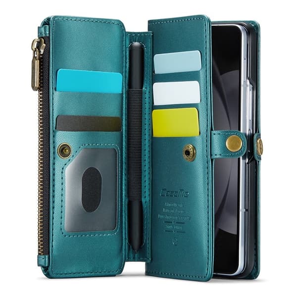 CASEME Plånboksfodral Konstläder för Samsung Galaxy Z Fold5 - Grön