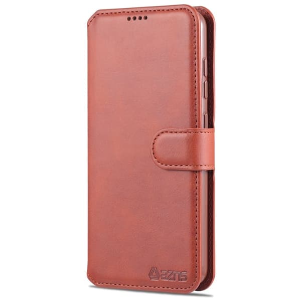 AZNS Samsung Galaxy S21 FE Plånboksfodral i Konstläder - Brun