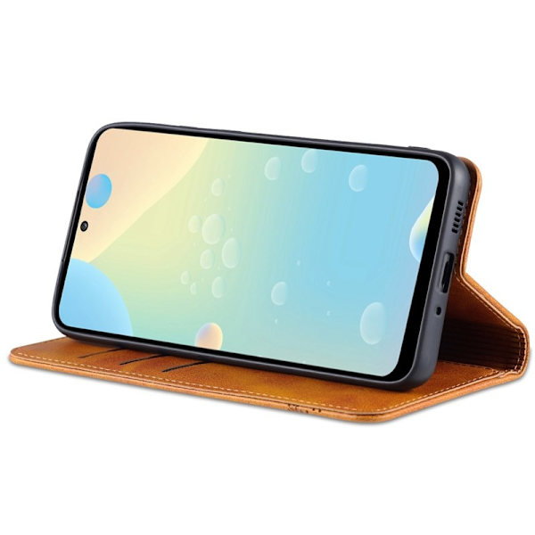 AZNS Samsung Galaxy A73 5G Plånboksfodral Konstläder - Brun
