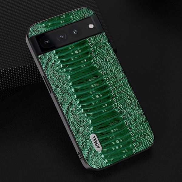 ABEEL Google Pixel 8 Pro Plånboksfodral Grön Äkta Läder TPU PC