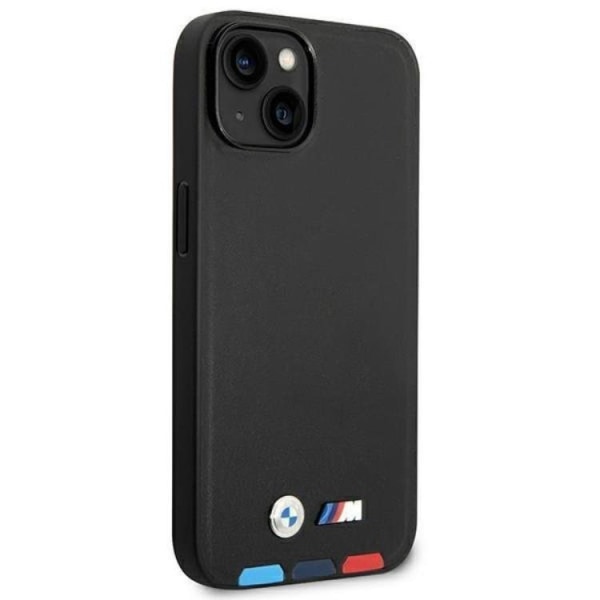 BMW iPhone 14 Case Magsafe Nahkaleimasin Tricolor - musta