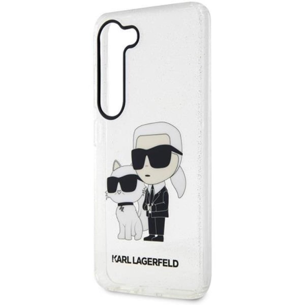 Karl Lagerfeld Galaxy S23 matkapuhelimen suojakuori Glitter Karl & Choupette